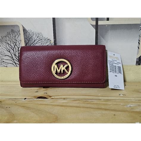 michael kors fulto flap continental wallet plum|Fulton Large Pebbled Leather Continental Wallet .